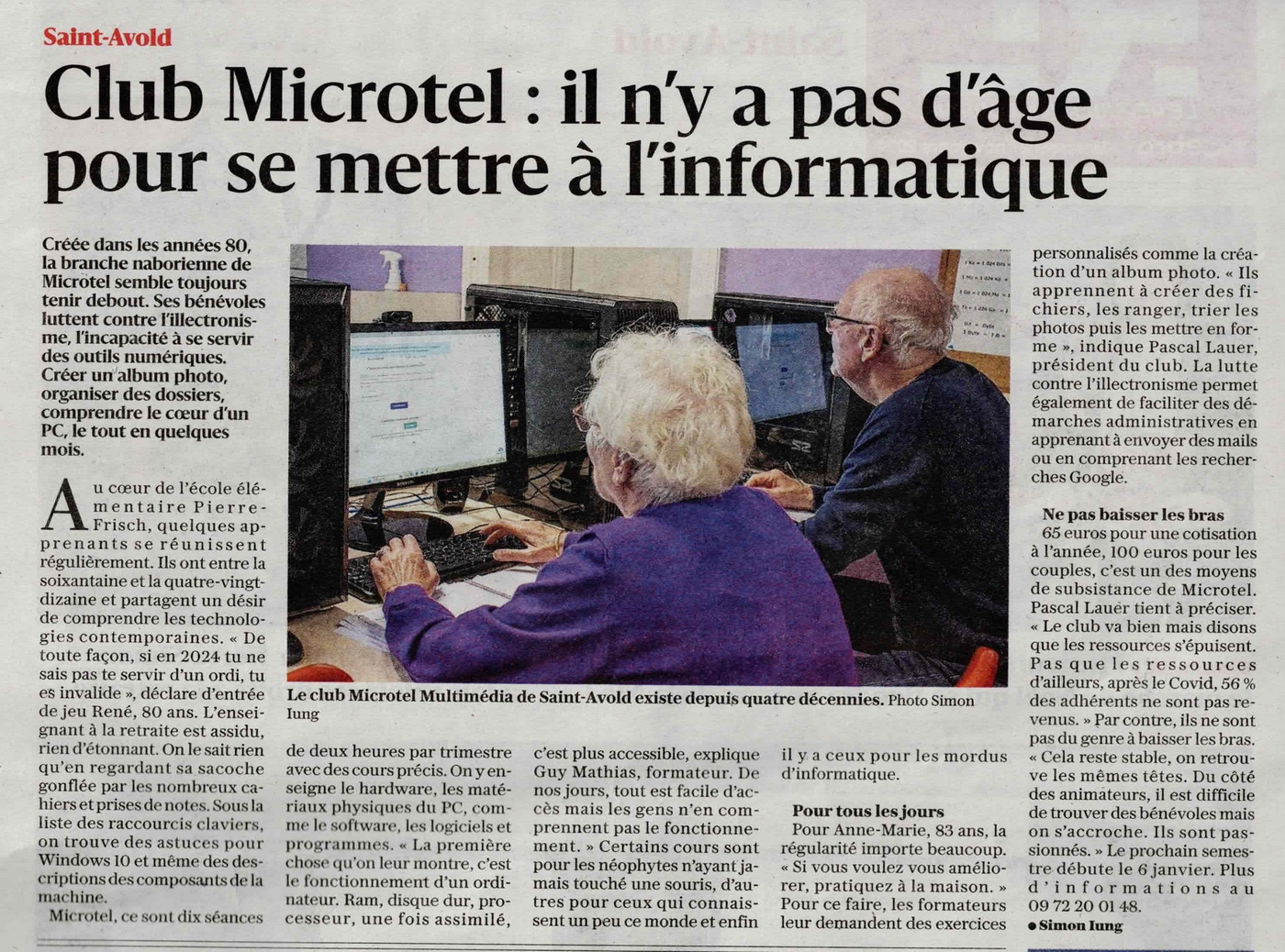 il n'y a pas d'âge pour se mettre à l'informatique.
